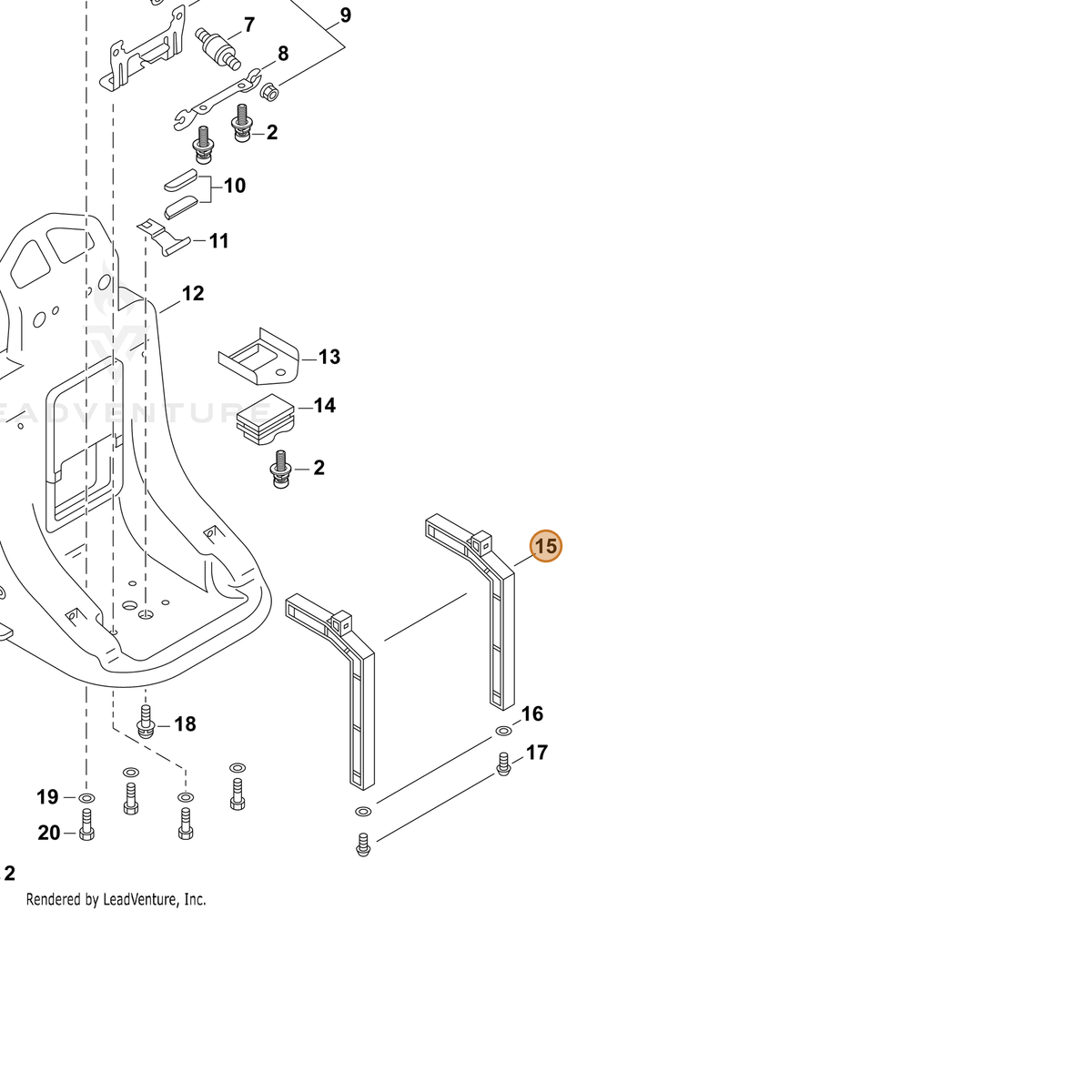 ECHO part 706R6010460 — IPL diagram snippet (6x zoom, amber highlight)