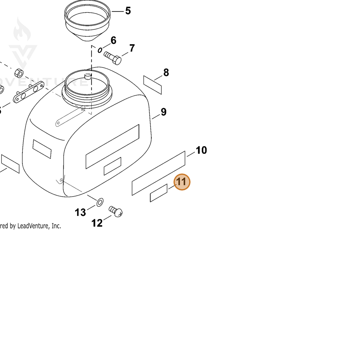 ECHO part 706S7009092 — IPL diagram snippet (6x zoom, amber highlight)