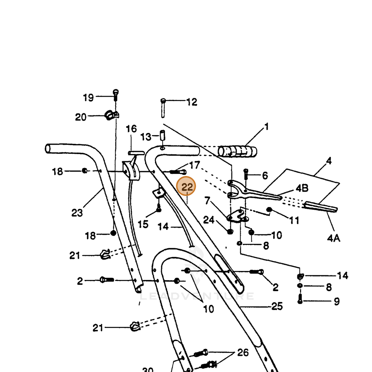 ECHO part 710213015 — IPL diagram snippet (6x zoom, amber highlight)