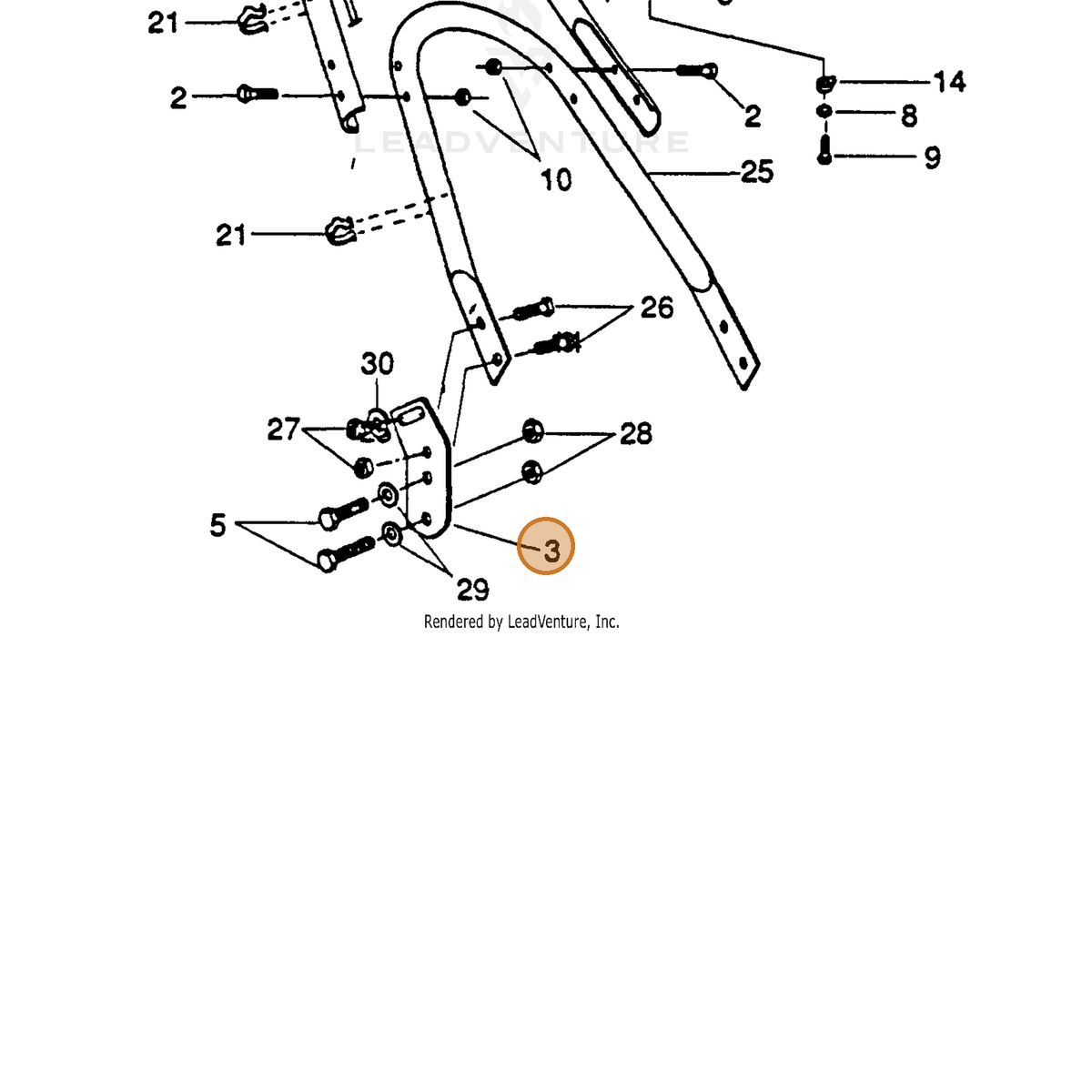 ECHO part 710213018 — IPL diagram snippet (6x zoom, amber highlight)