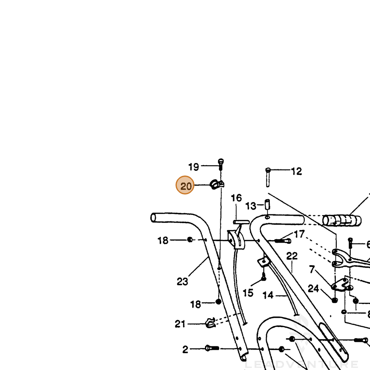 ECHO part 710213026 — IPL diagram snippet (6x zoom, amber highlight)