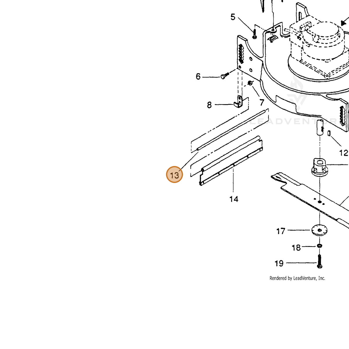 ECHO part 710213047 — IPL diagram snippet (6x zoom, amber highlight)