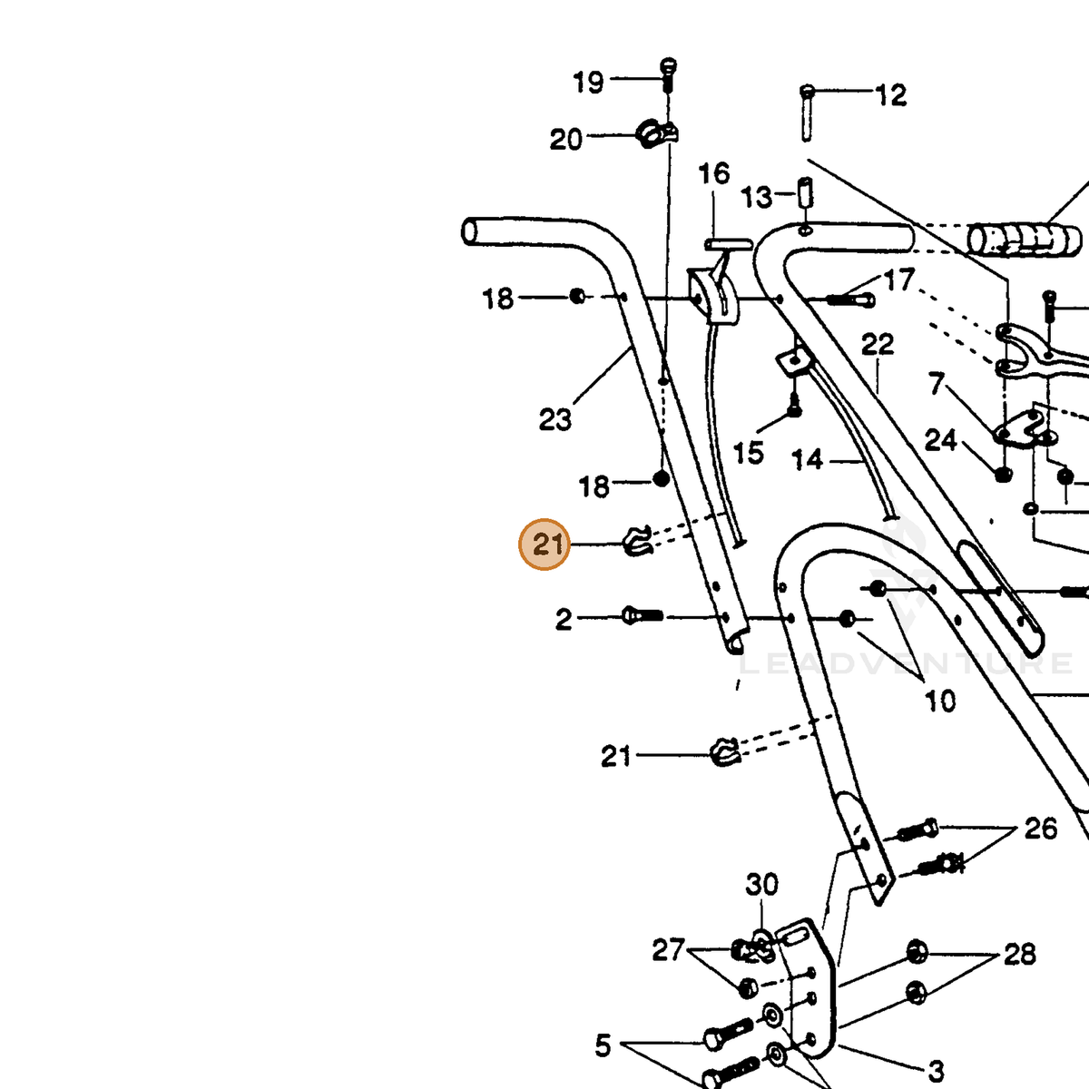 ECHO part 710303088 — IPL diagram snippet (6x zoom, amber highlight)