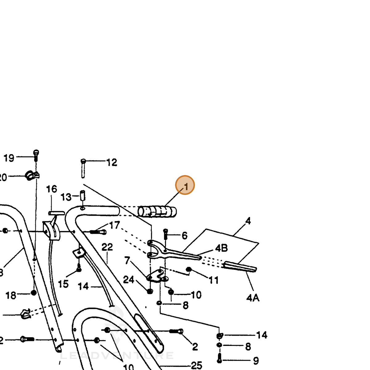 ECHO part 710303097 — IPL diagram snippet (6x zoom, amber highlight)