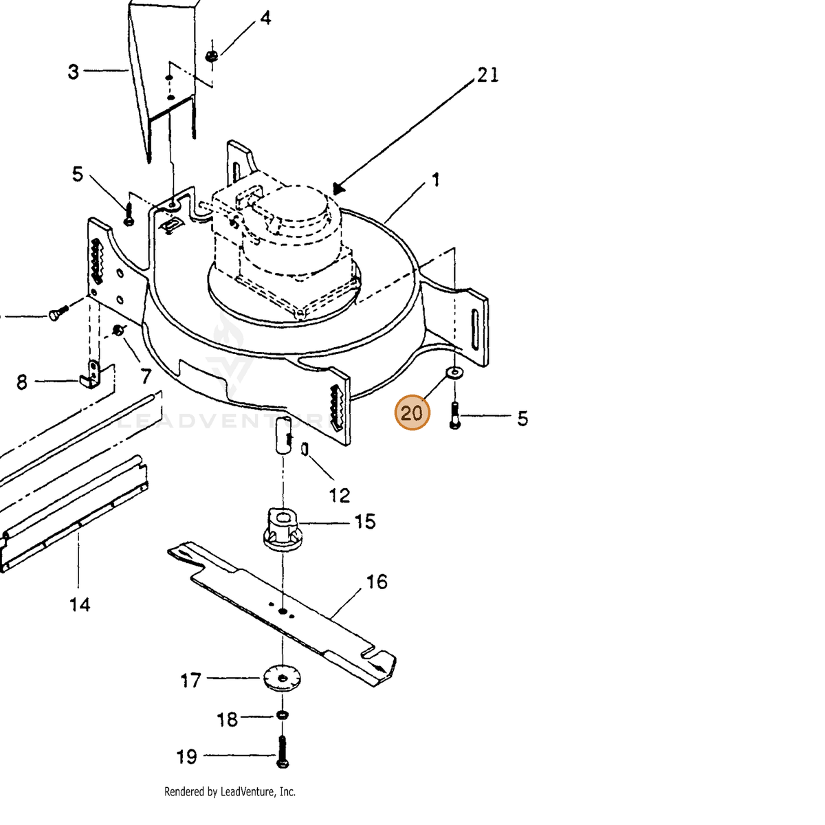 ECHO part 710303334 — IPL diagram snippet (6x zoom, amber highlight)