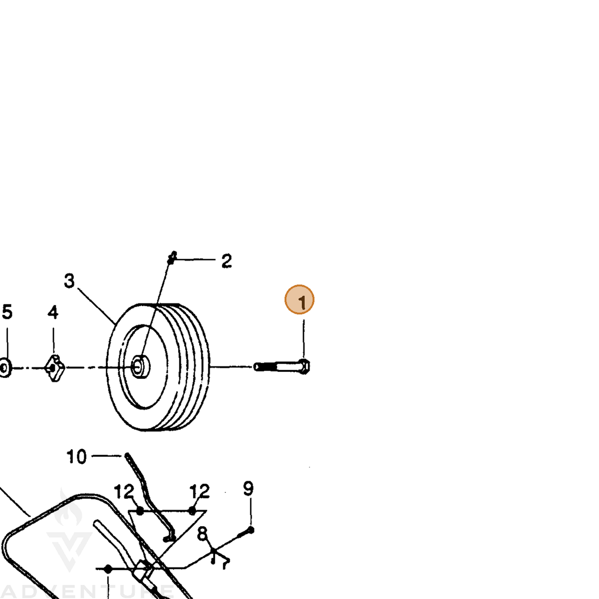 ECHO part 710800063 — IPL diagram snippet (6x zoom, amber highlight)