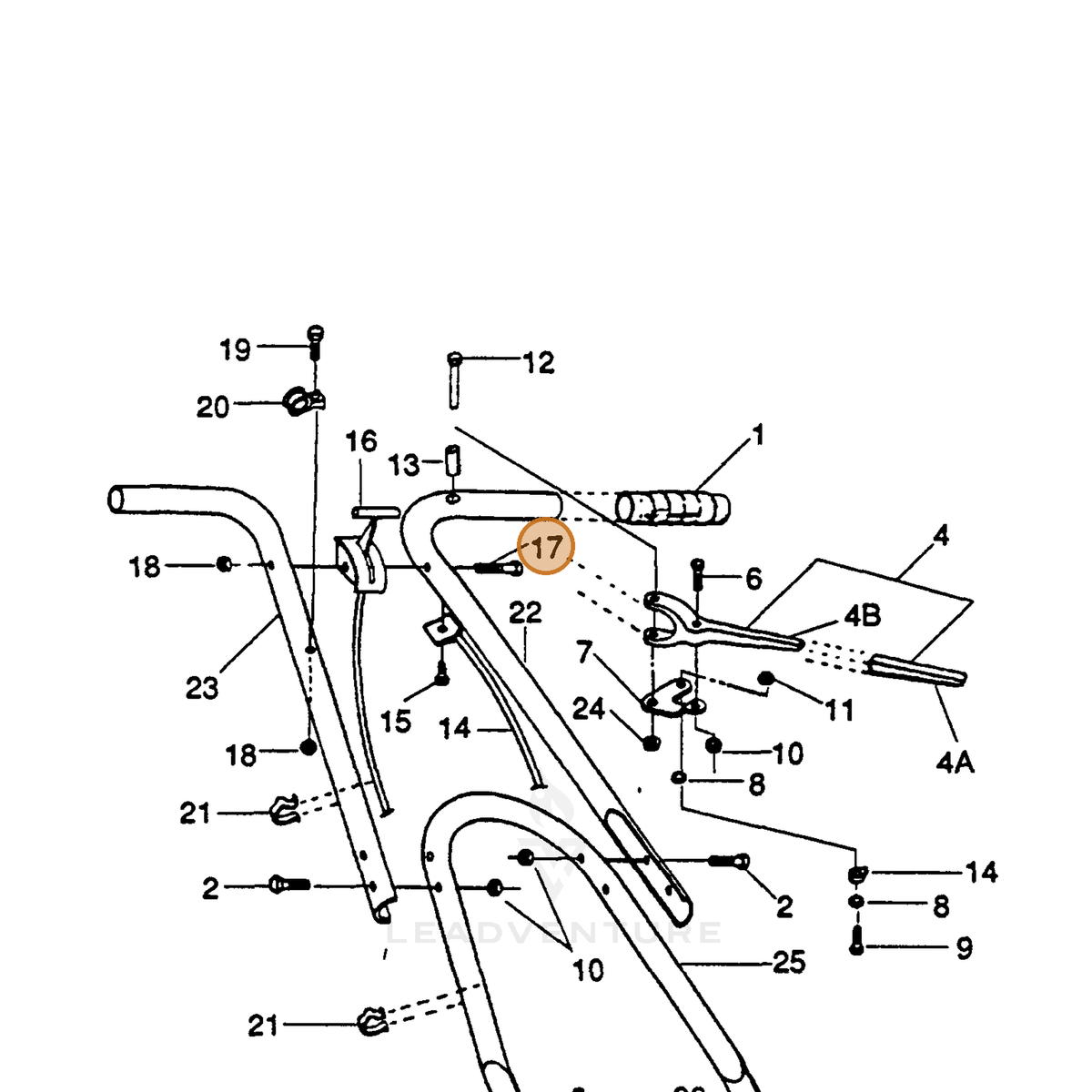 ECHO part 710800261 — IPL diagram snippet (6x zoom, amber highlight)