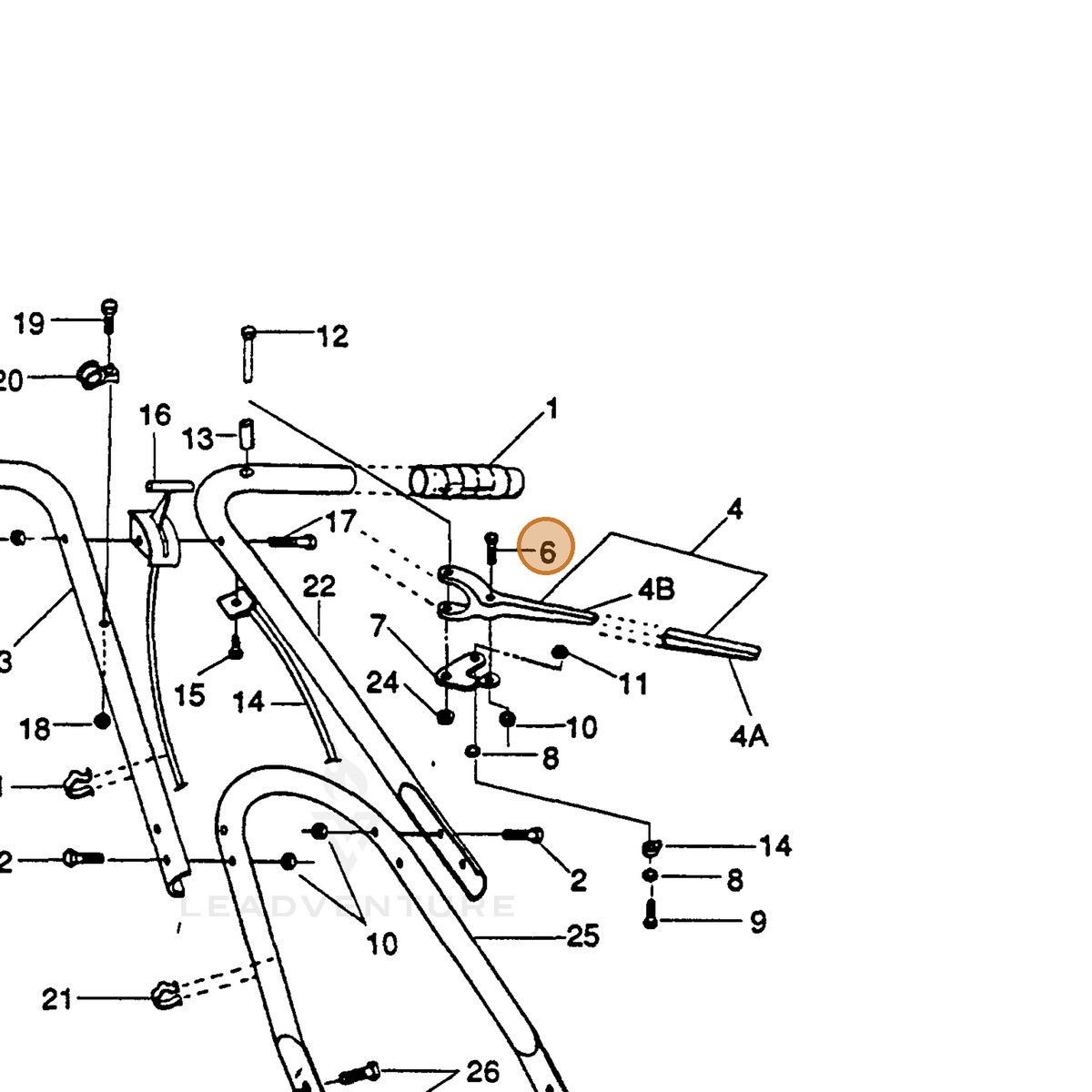 ECHO part 710800273 — IPL diagram snippet (6x zoom, amber highlight)