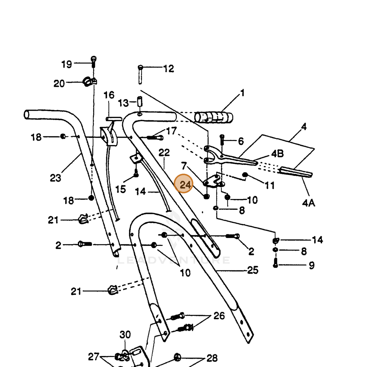 ECHO part 710803001 — IPL diagram snippet (6x zoom, amber highlight)