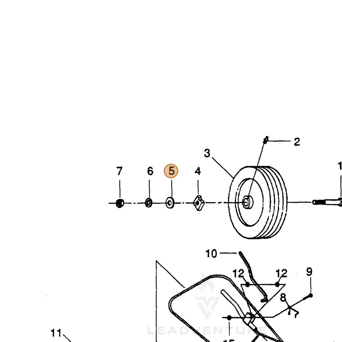 ECHO part 710805264 — IPL diagram snippet (6x zoom, amber highlight)