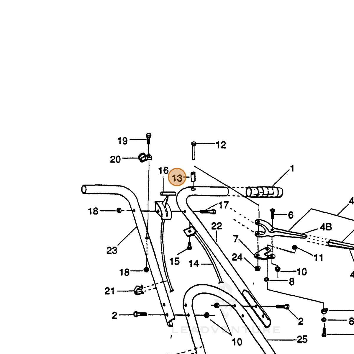 ECHO part 710806340 — IPL diagram snippet (6x zoom, amber highlight)