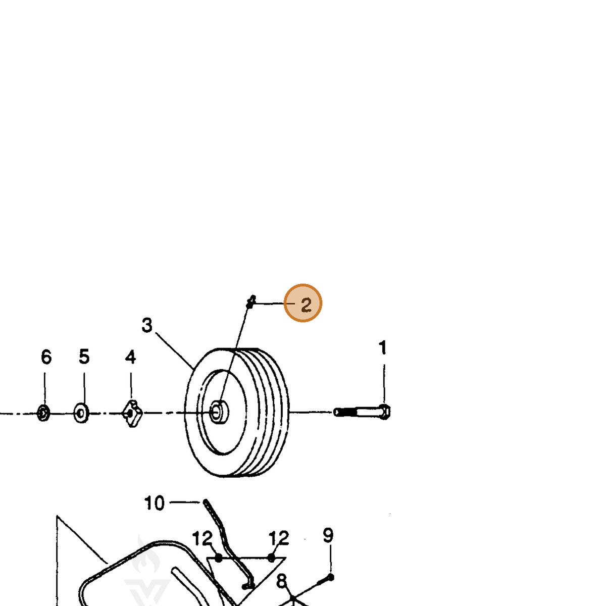 ECHO part 710811000 — IPL diagram snippet (6x zoom, amber highlight)
