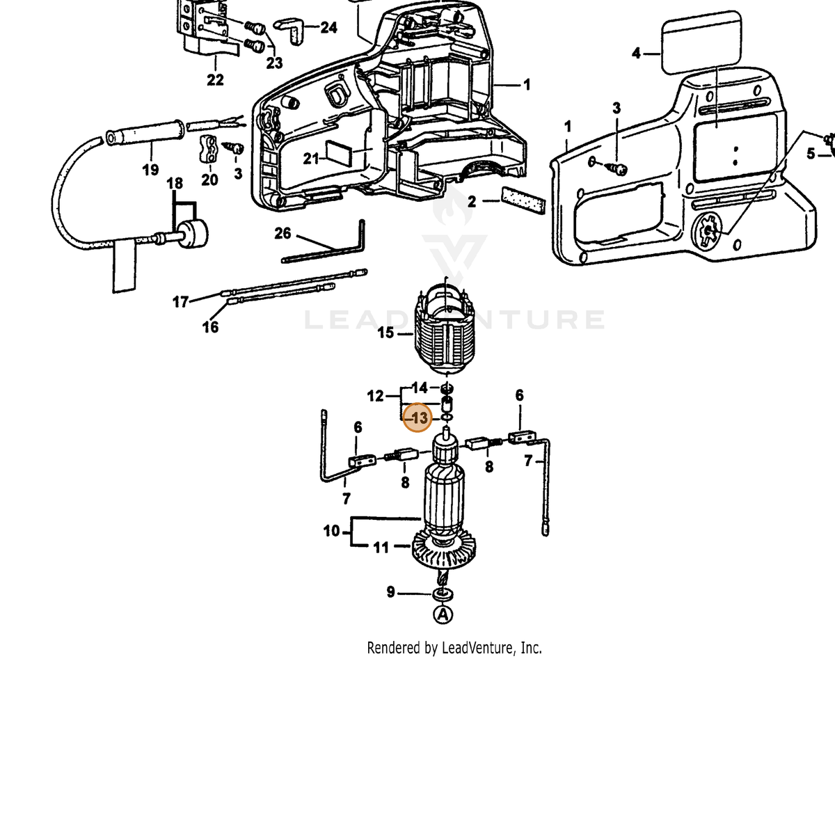 ECHO part 71600205023 — IPL diagram snippet (6x zoom, amber highlight)