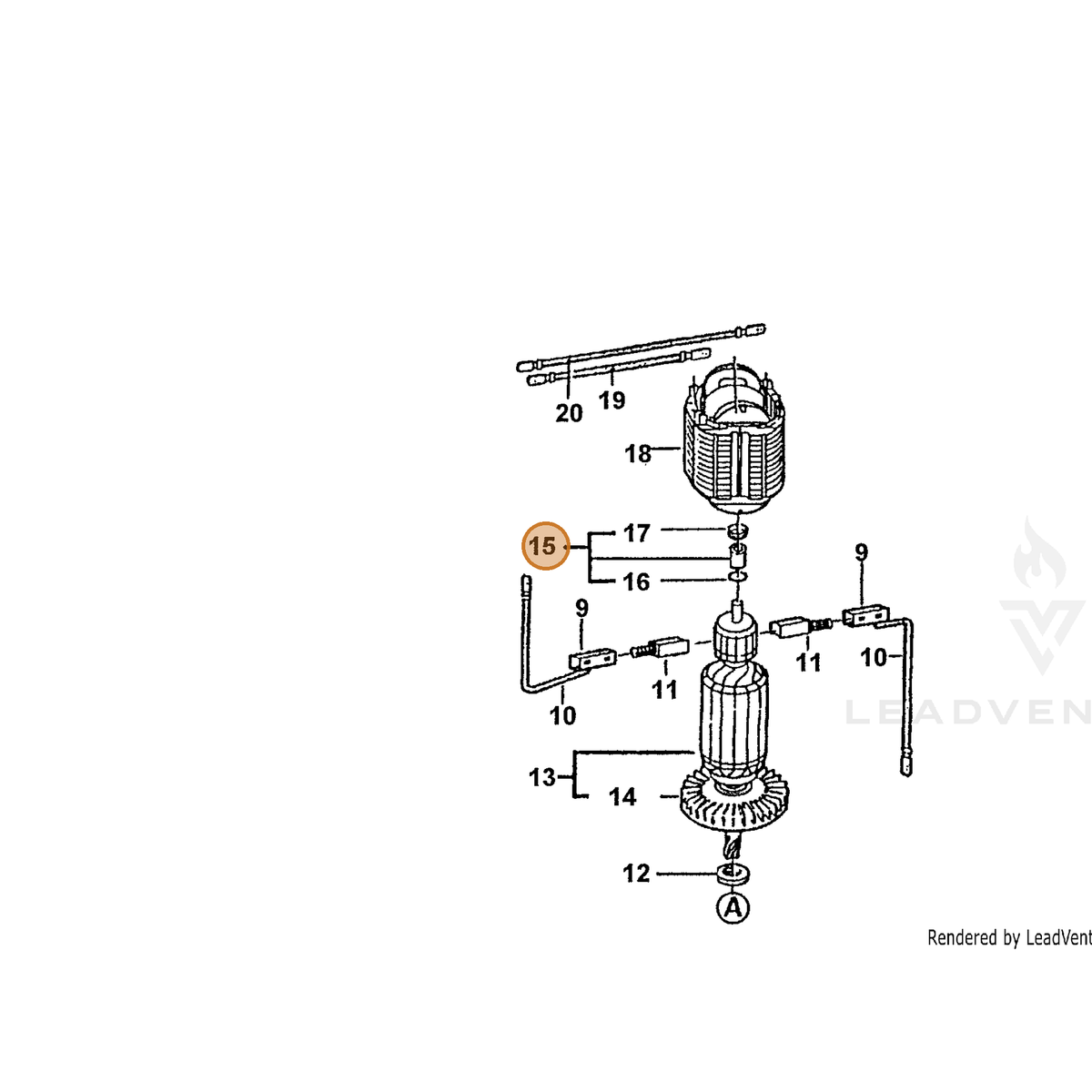 ECHO part 71600301900 — IPL diagram snippet (6x zoom, amber highlight)