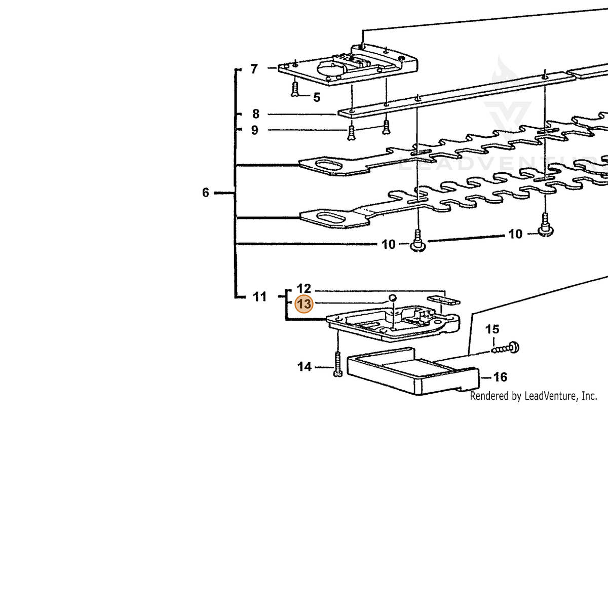 ECHO part 71903230007 — IPL diagram snippet (6x zoom, amber highlight)