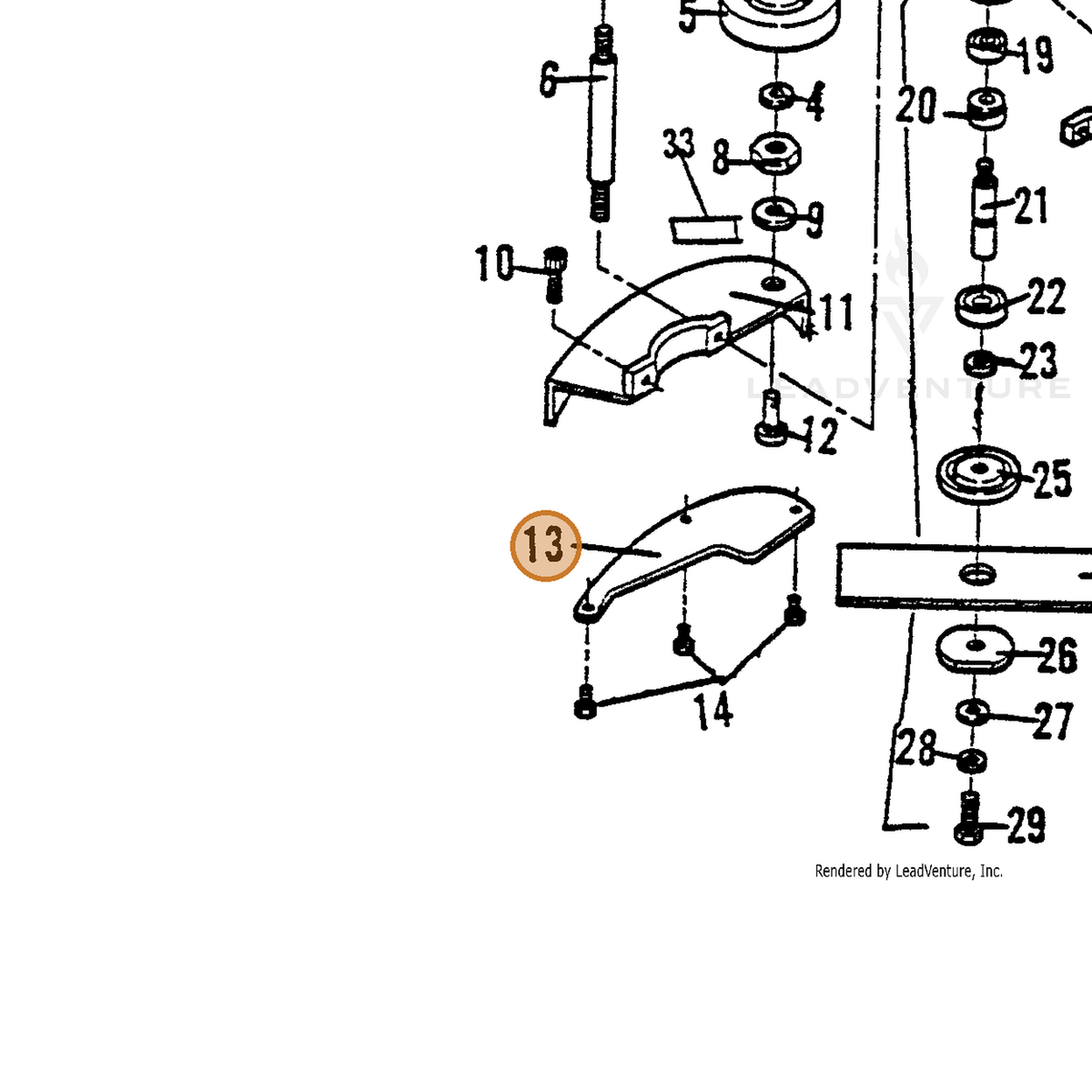 ECHO part 720236919 — IPL diagram snippet (6x zoom, amber highlight)