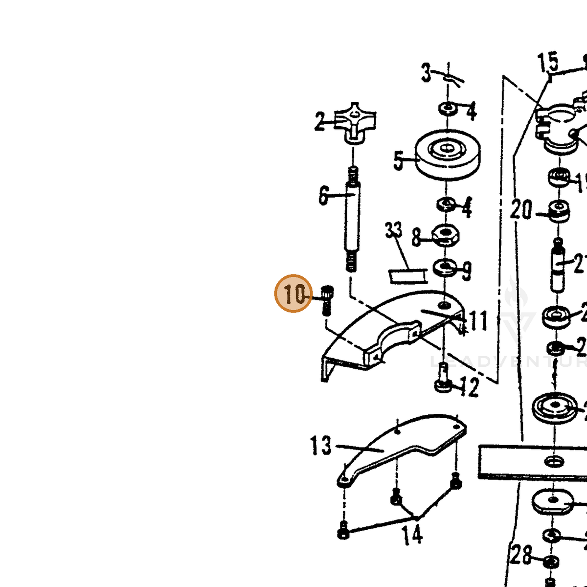 ECHO part 720237604 — IPL diagram snippet (6x zoom, amber highlight)