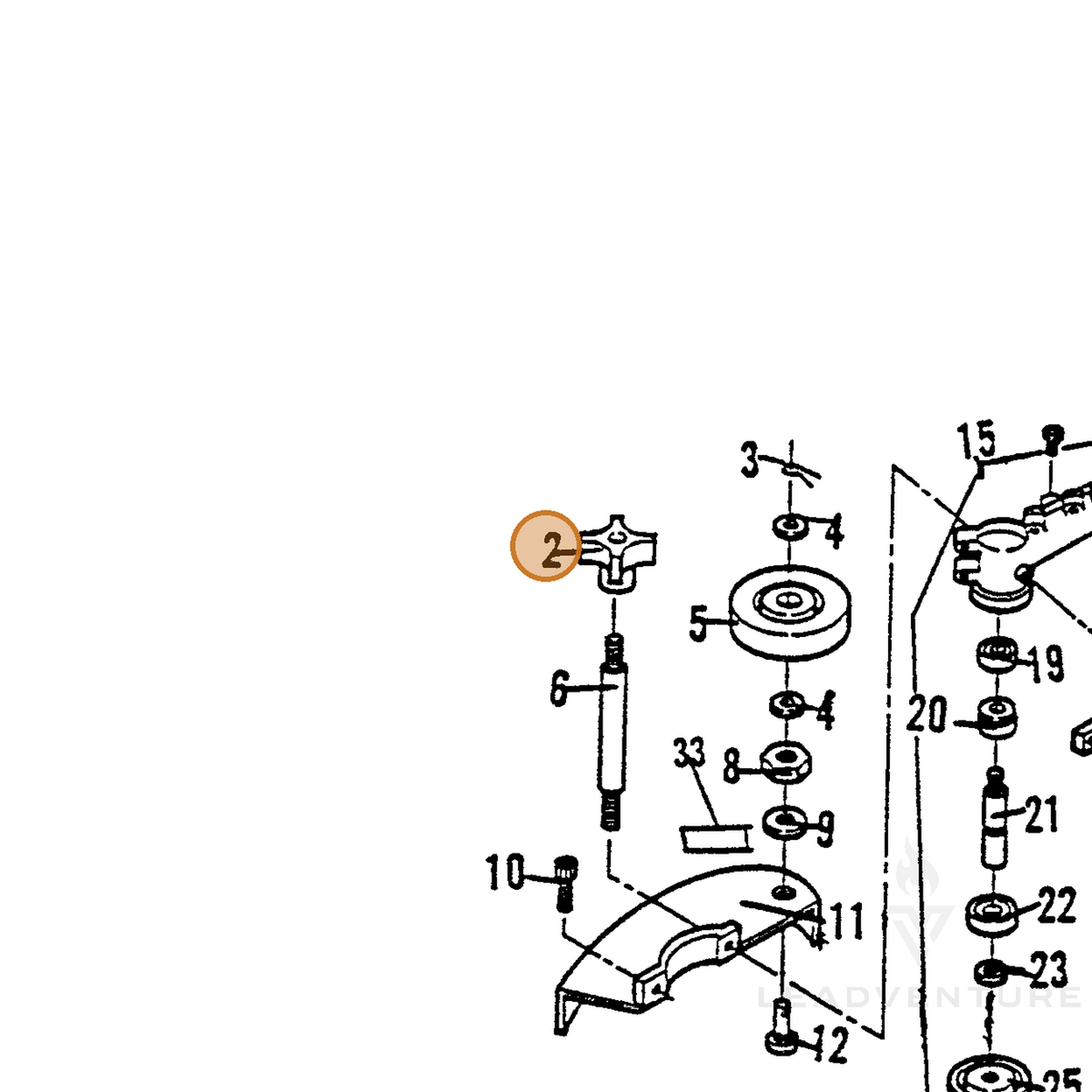 ECHO part 720285204 — IPL diagram snippet (6x zoom, amber highlight)