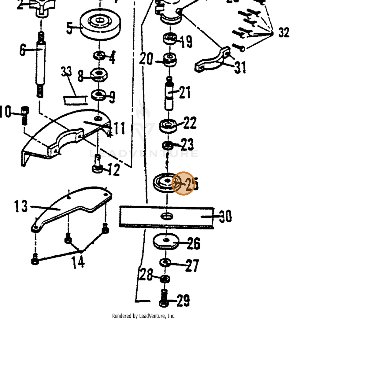 ECHO part 720300070 — IPL diagram snippet (6x zoom, amber highlight)