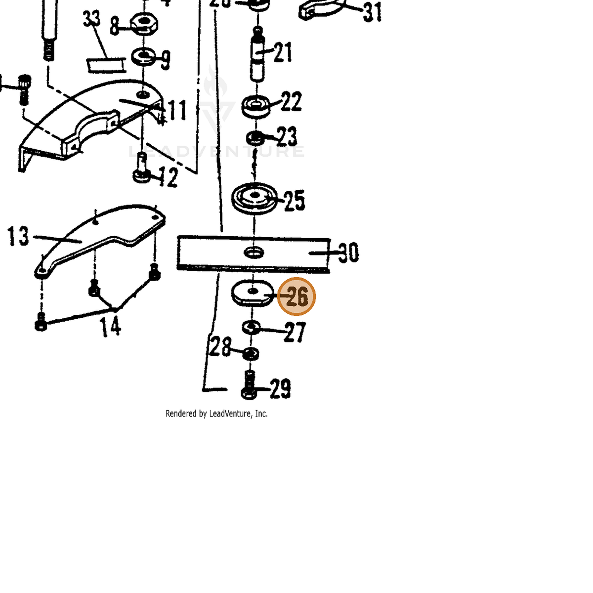ECHO part 720300075 — IPL diagram snippet (6x zoom, amber highlight)