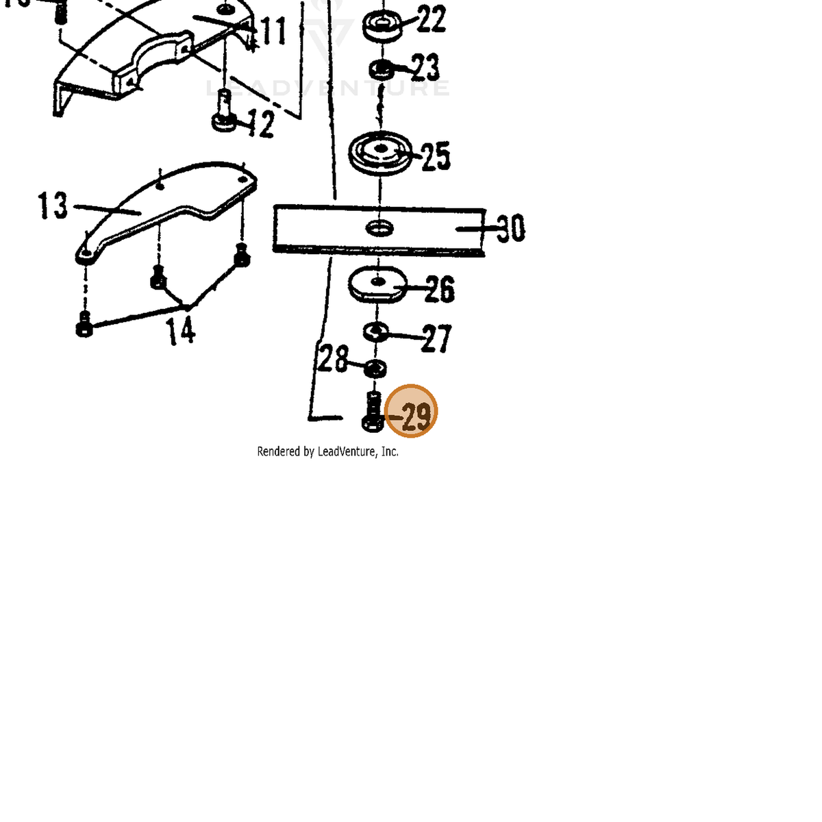 ECHO part 720300080 — IPL diagram snippet (6x zoom, amber highlight)