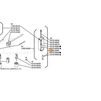 ECHO part 72282-96000 — IPL diagram snippet (6x zoom, amber highlight)