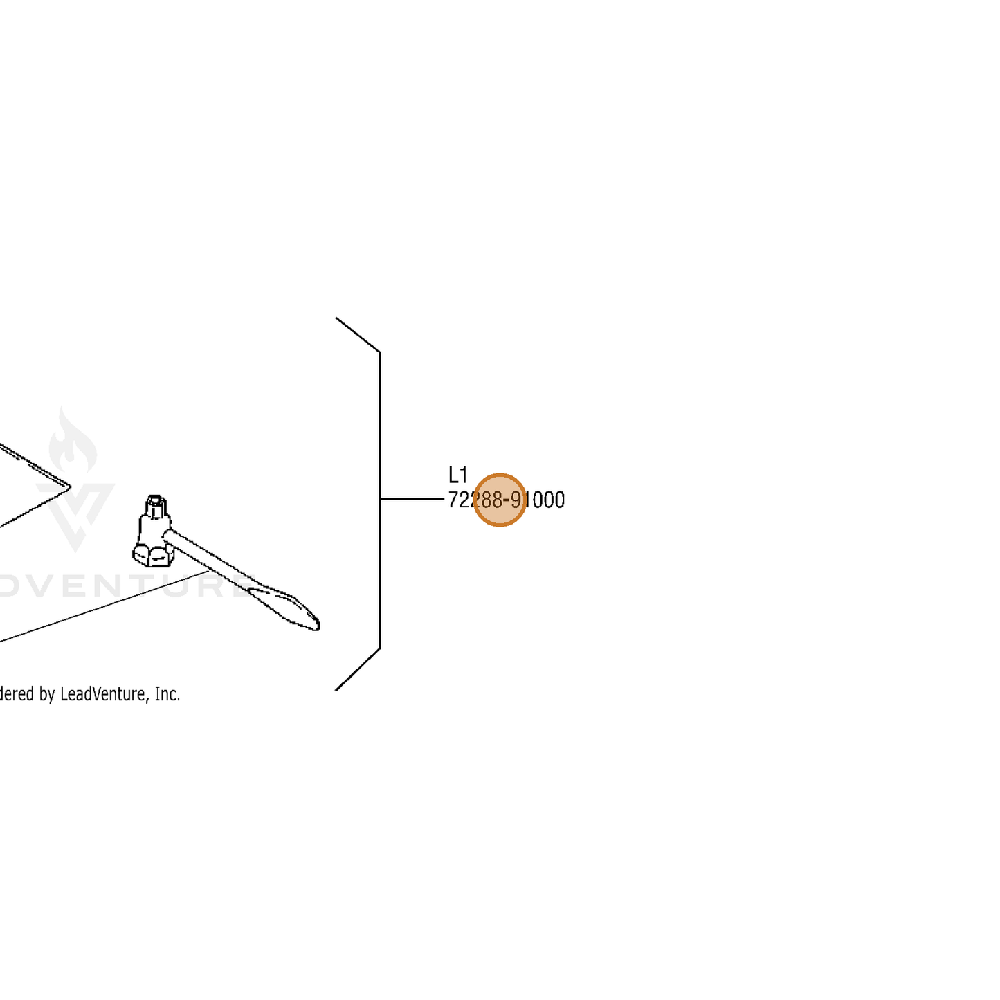 ECHO part 72288-91000 — IPL diagram snippet (6x zoom, amber highlight)