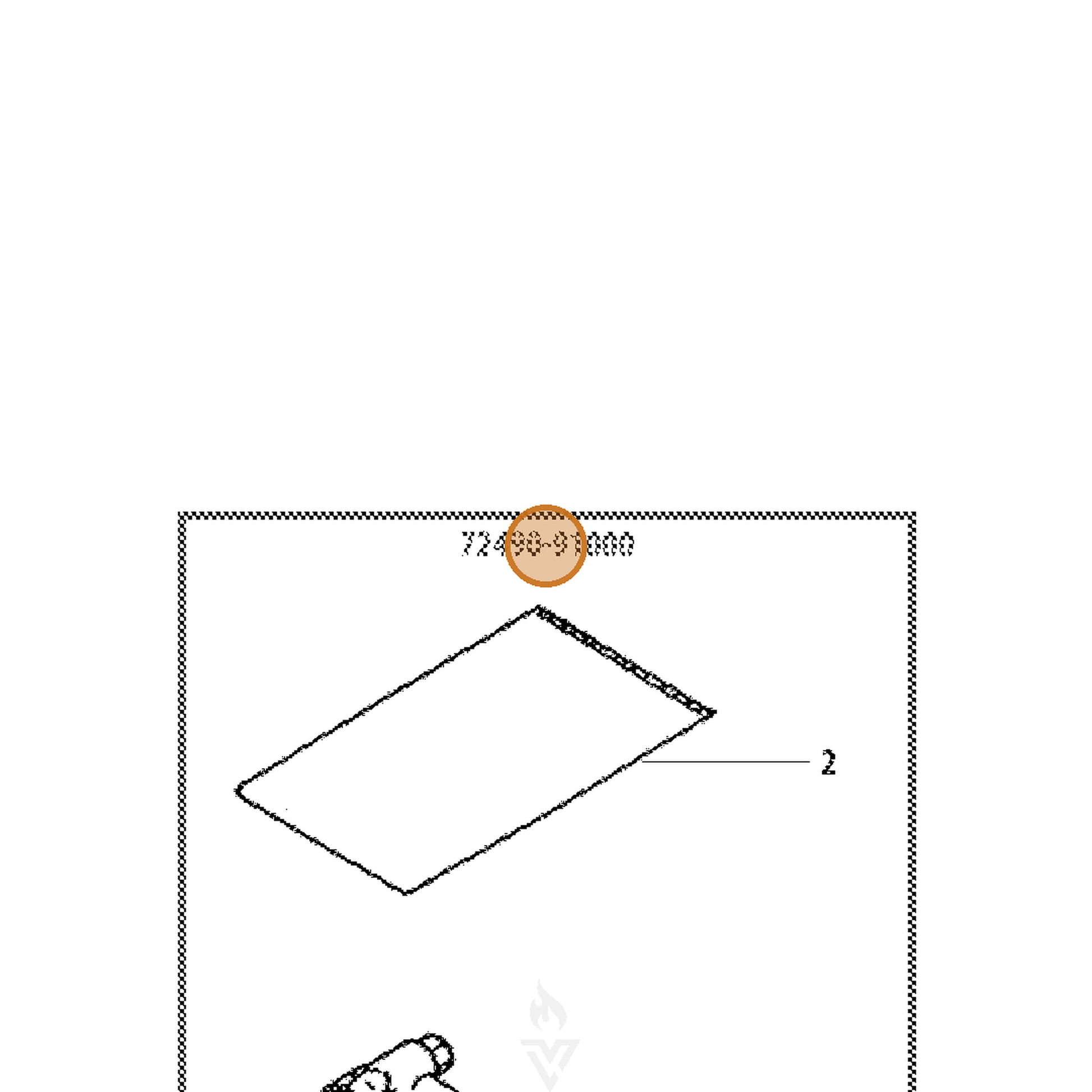ECHO part 72490-91000 — IPL diagram snippet (6x zoom, amber highlight)