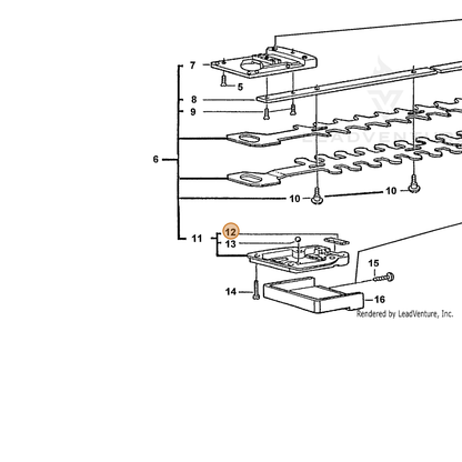 ECHO part 72601005002 — IPL diagram snippet (6x zoom, amber highlight)