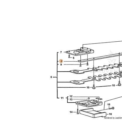 ECHO part 72601038031 — IPL diagram snippet (6x zoom, amber highlight)