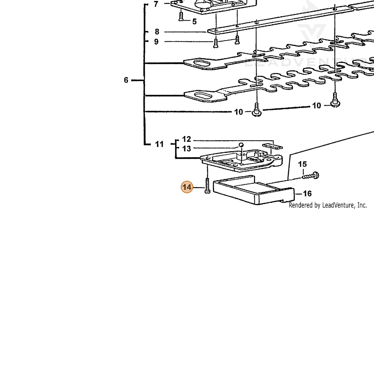 ECHO part 72603410018 — IPL diagram snippet (6x zoom, amber highlight)