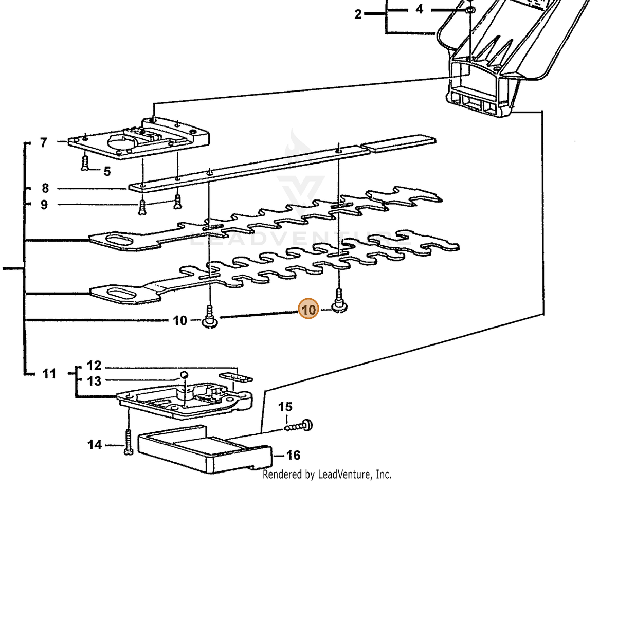 ECHO part 72603413023 — IPL diagram snippet (6x zoom, amber highlight)