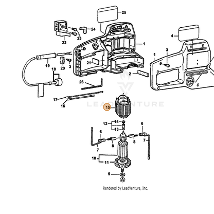 ECHO part 72604220432 — IPL diagram snippet (6x zoom, amber highlight)