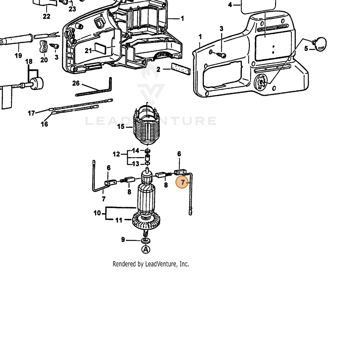 ECHO part 72604448030 — IPL diagram snippet (6x zoom, amber highlight)