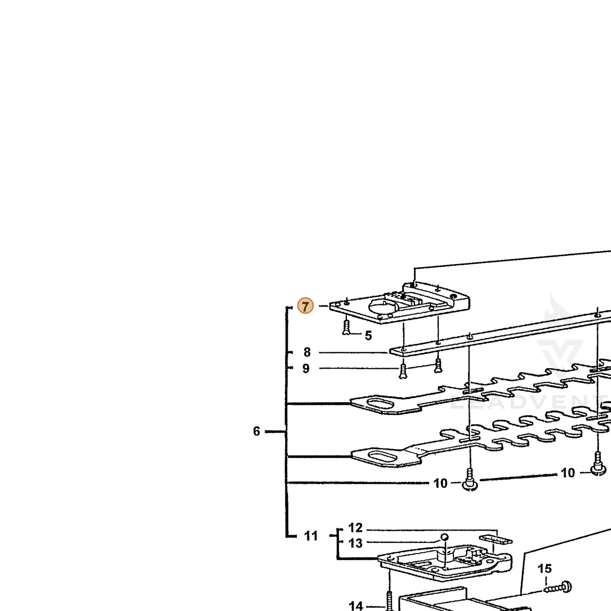 ECHO part 72605700078 — IPL diagram snippet (6x zoom, amber highlight)