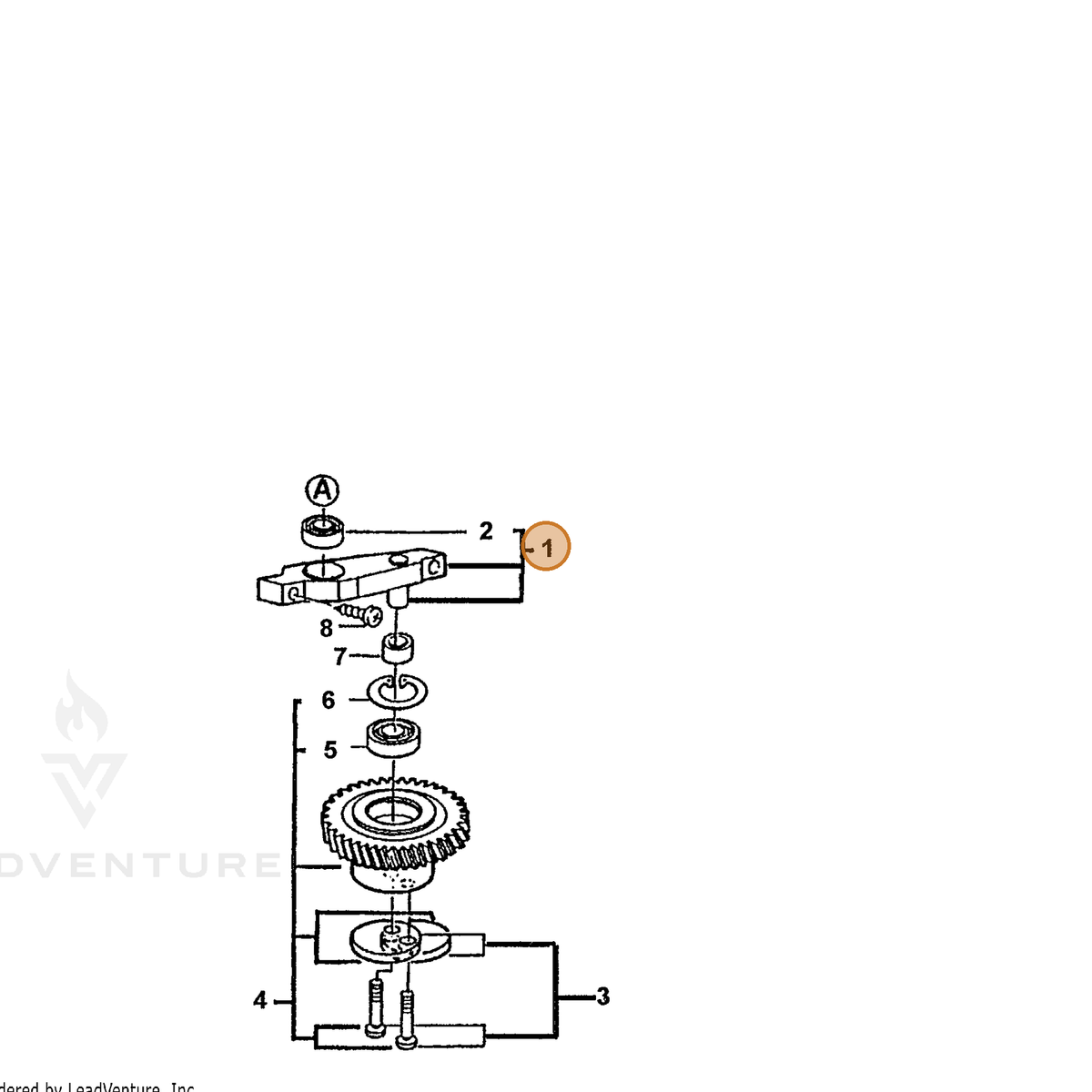 ECHO part 72605807910 — IPL diagram snippet (6x zoom, amber highlight)