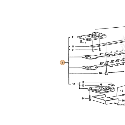 ECHO part 72607001123 — IPL diagram snippet (6x zoom, amber highlight)