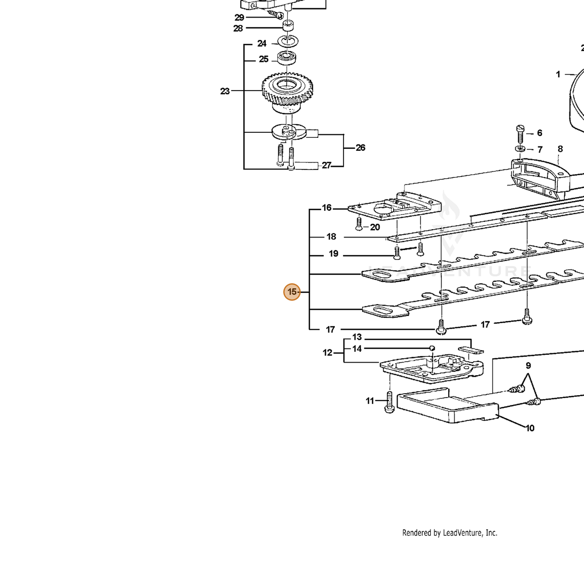 ECHO part 72607001237 — IPL diagram snippet (6x zoom, amber highlight)
