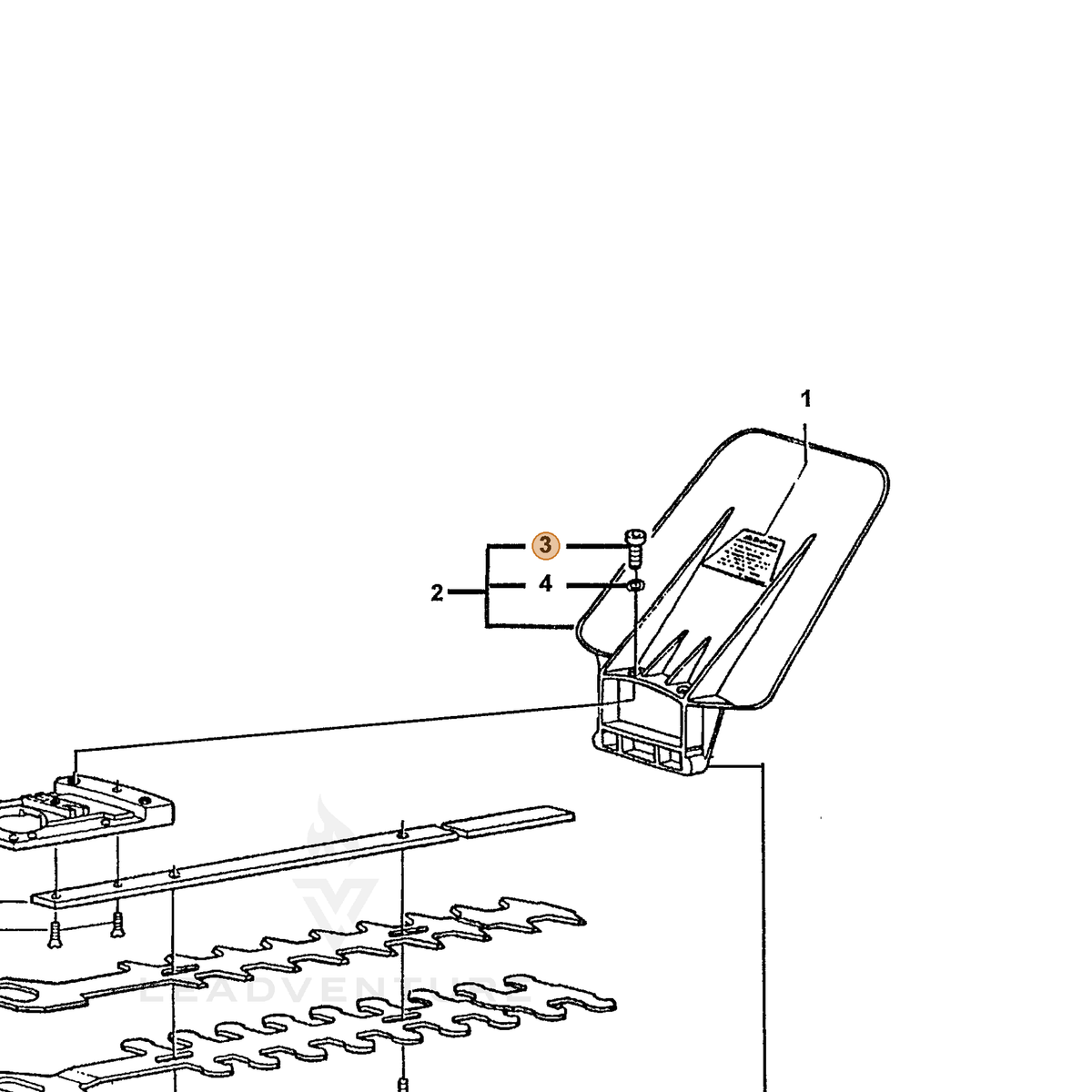 ECHO part 72910141197 — IPL diagram snippet (6x zoom, amber highlight)