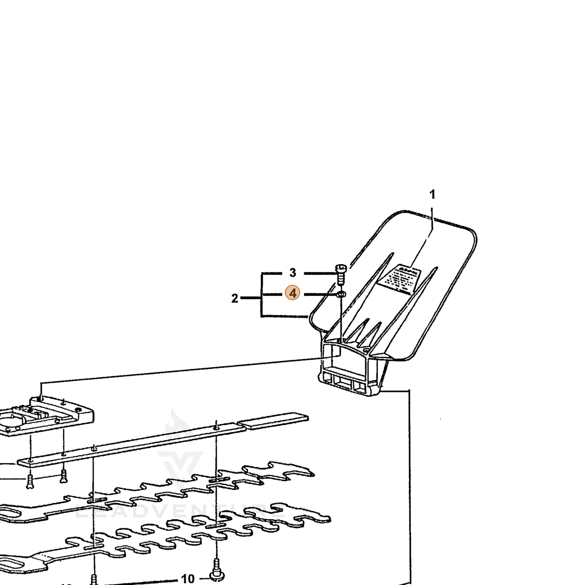 ECHO part 72916061007 — IPL diagram snippet (6x zoom, amber highlight)