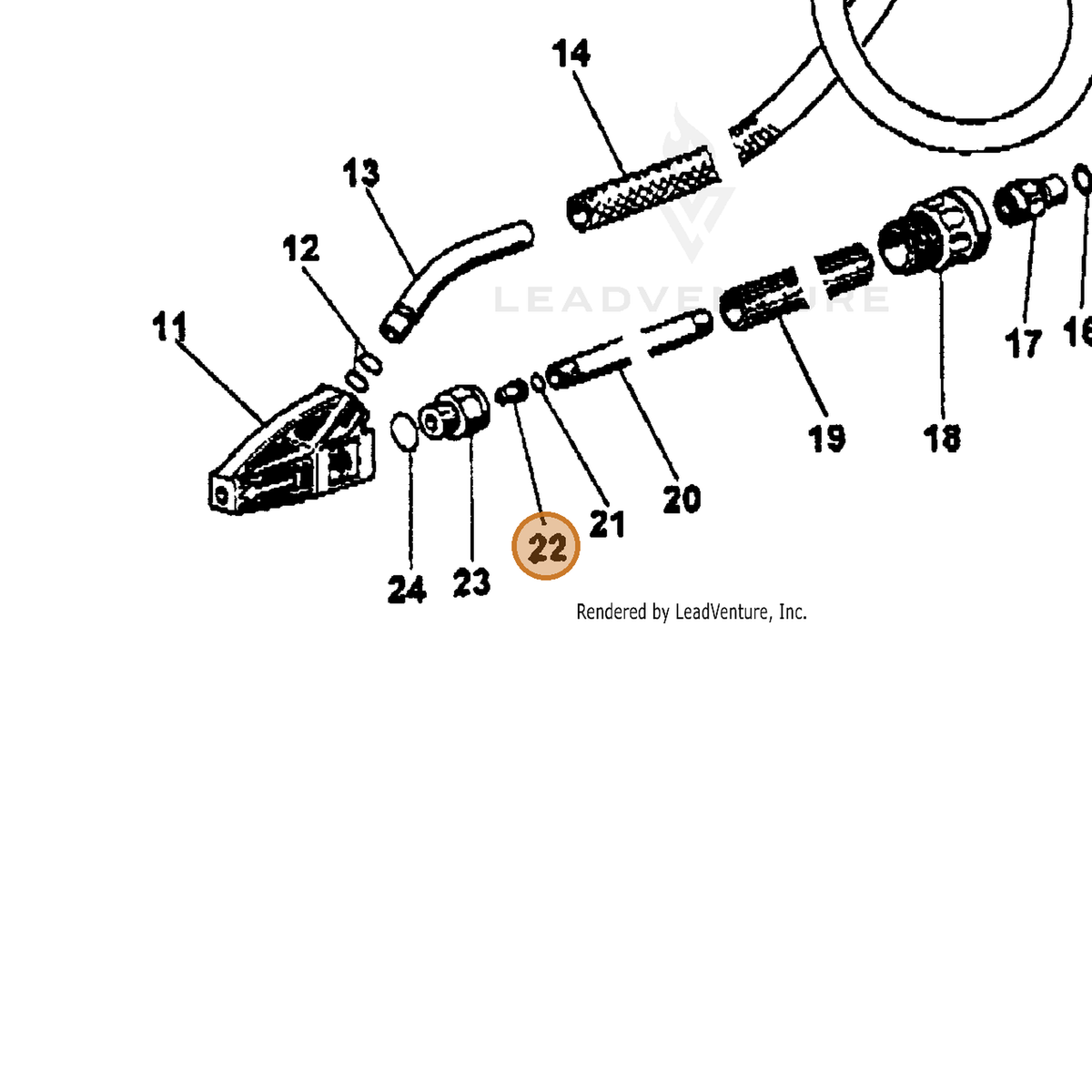 ECHO part 7310013366 — IPL diagram snippet (6x zoom, amber highlight)