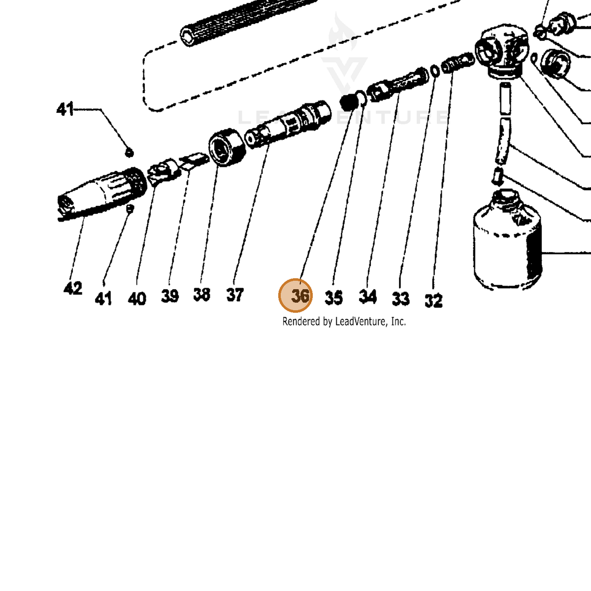 ECHO part 7310027036 — IPL diagram snippet (6x zoom, amber highlight)