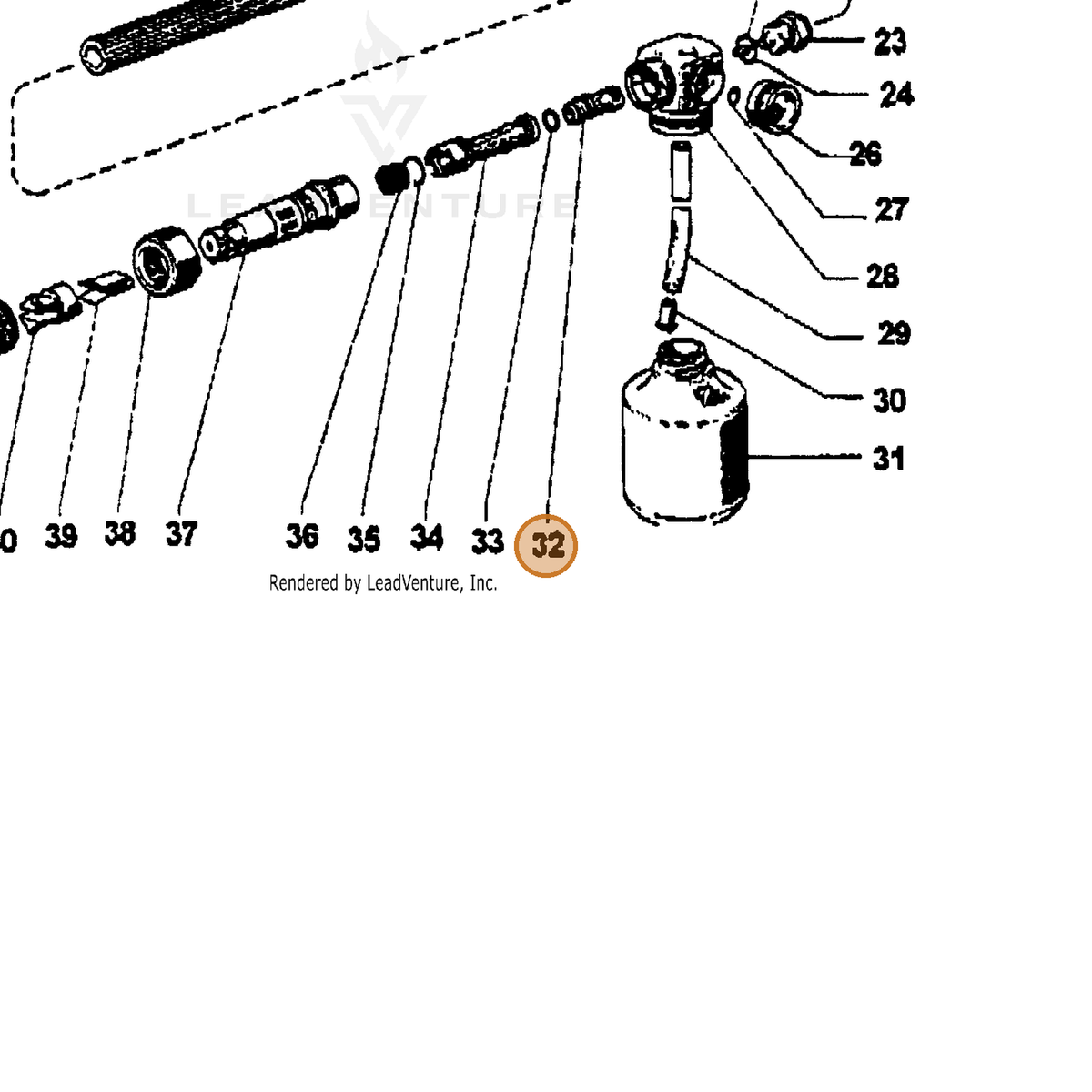 ECHO part 7310028551 — IPL diagram snippet (6x zoom, amber highlight)