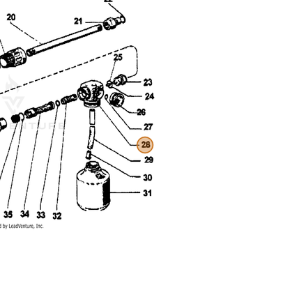 ECHO part 7310028851 — IPL diagram snippet (6x zoom, amber highlight)