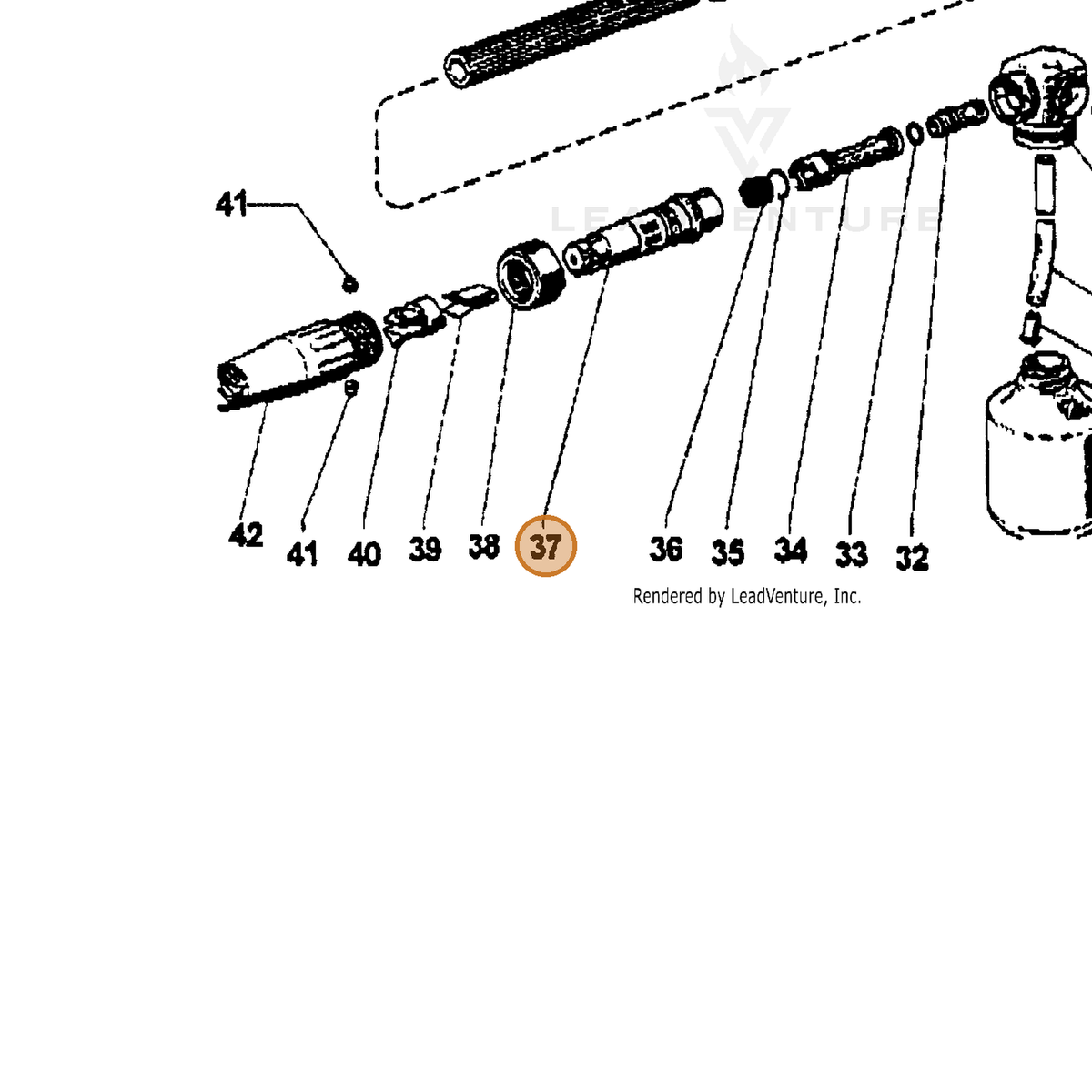 ECHO part 7310029051 — IPL diagram snippet (6x zoom, amber highlight)