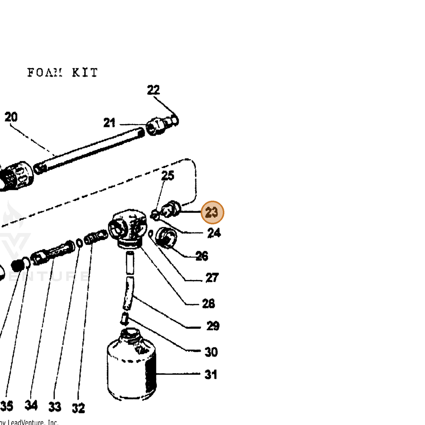 ECHO part 7310029170 — IPL diagram snippet (6x zoom, amber highlight)