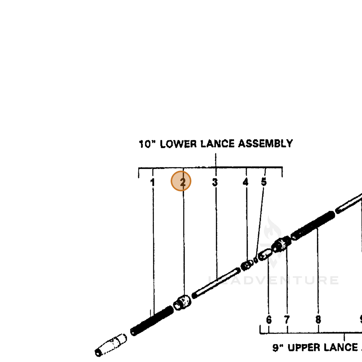 ECHO part 7310029551 — IPL diagram snippet (6x zoom, amber highlight)