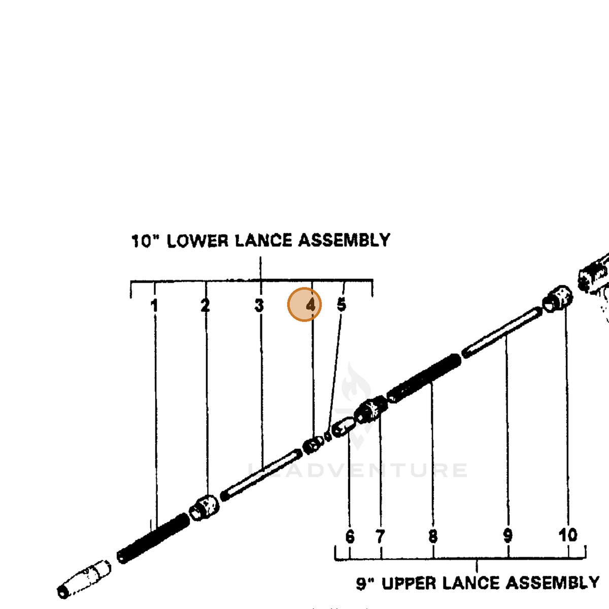 ECHO part 7310029770 — IPL diagram snippet (6x zoom, amber highlight)