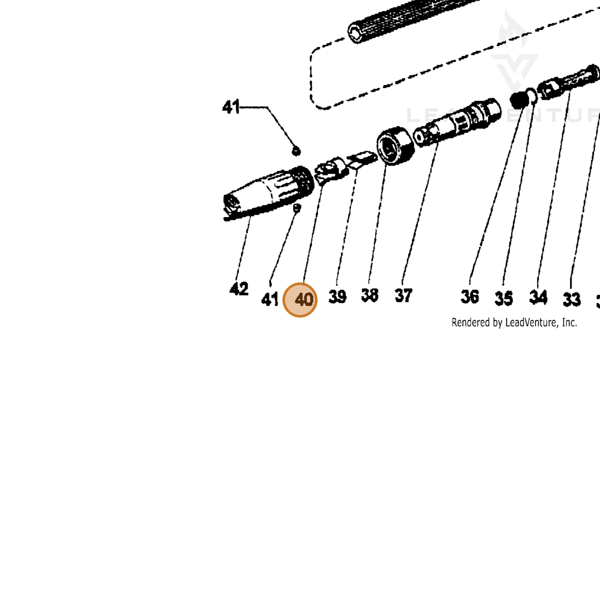 ECHO part 7310029951 — IPL diagram snippet (6x zoom, amber highlight)