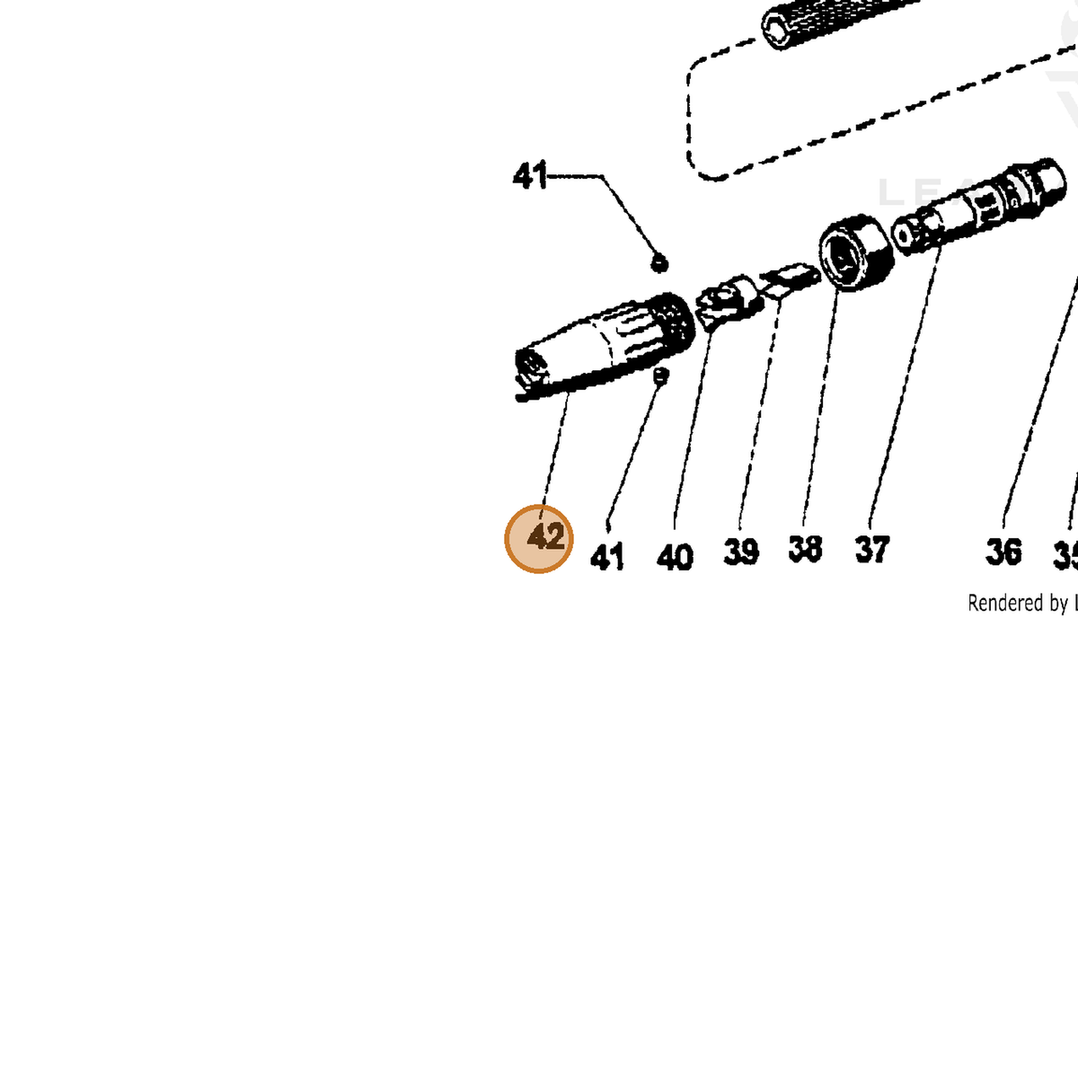 ECHO part 7310030051 — IPL diagram snippet (6x zoom, amber highlight)